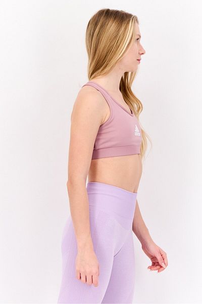 adidas Women Padded Brand Logo Training Sport Bra, Purple