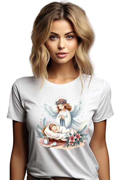 StoryGift Romania Tricou Femei cu un bebelus care doarme si ingerul lui pazit...