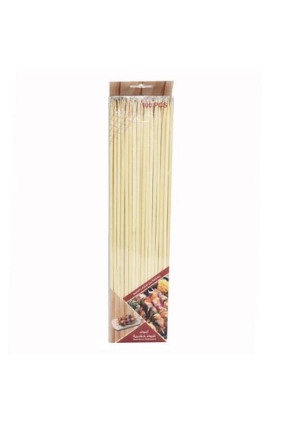 HF 100-piece natural wooden barbecue skewers, 40 cm