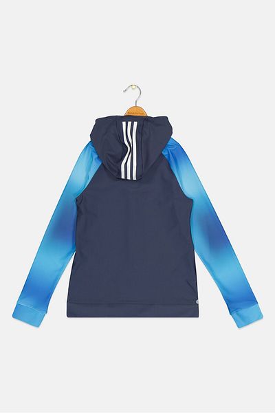 adidas Women Sportswear Fit Long Sleeve Hooded Rashguard, Slate Blue