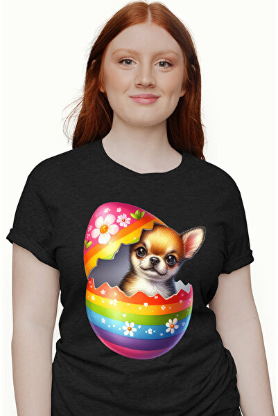 StoryGift Romania Tricou Femei cu un catel care iese dintr-un ou spart, ilust...