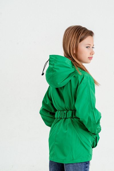 HAUSEkids 4-16 Years Flower Emily Water Repellent Girl's Raincoat-Benetton Green