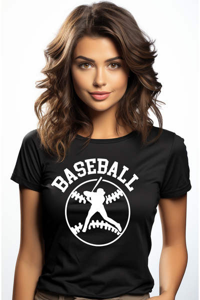 StoryGift Romania Tricou Femei cu minge de baseball si o figura de jucator pe...
