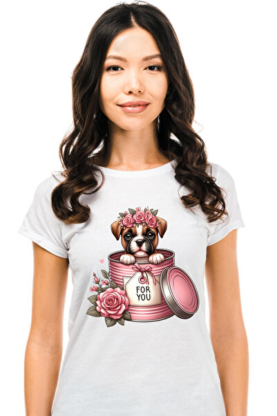 StoryGift Romania Tricou Femei cu un catelus timid care iese dintr-o conserva...