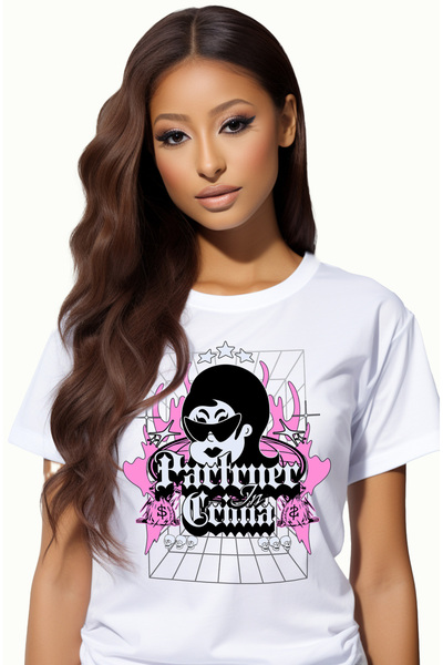 StoryGift Romania Tricou Femei fata cu ochelarii gangster partener in crima c...