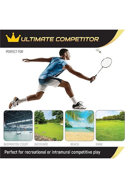 YVZ 2Pcs Badminton Racket with Goose Feather with 2Pcs Badminton Ball Deluxe Badminton Bag Set for Couples