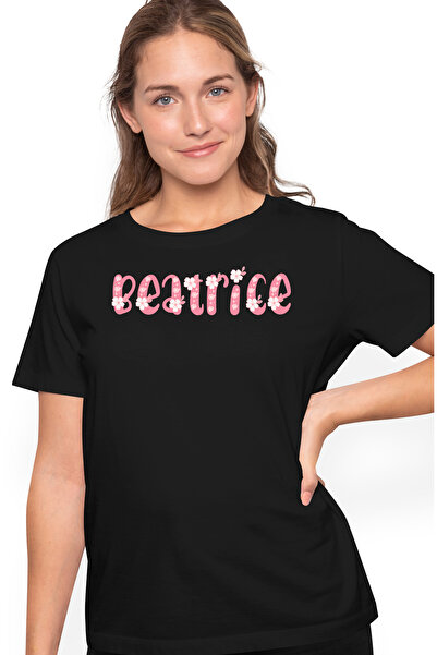 StoryGift Romania Tricou Femei Cu Numele Beatrice, Flori, Colorat, Roz, Dragu...