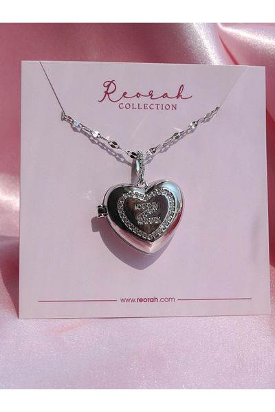 Reorah Collection Heart Letter Locket Steel Necklace-Letter Z