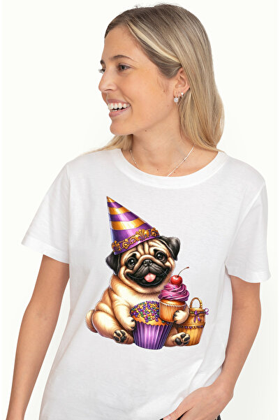 StoryGift Romania Tricou Femei cu un catel vesel, ilustratie, aniversare, bri...