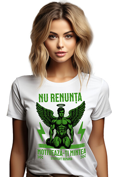 StoryGift Romania Tricou Femei Inger sportiv motivational gym mintea cu impri...