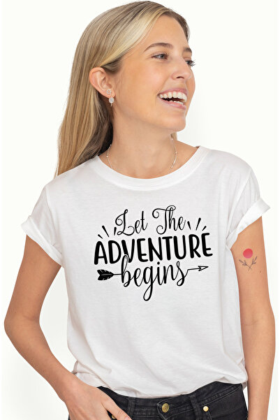 StoryGift Romania Tricou Femei pentru cei aventurosi cu mesajul "Let the adve...