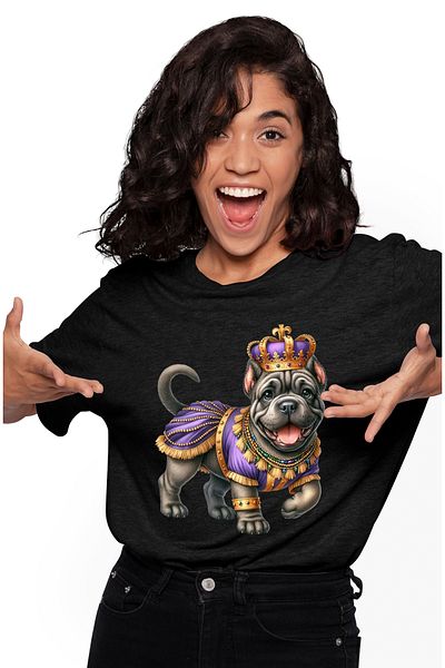 StoryGift Romania Tricou Femei cu un catel jucaus si curios, ilustratie, la circ, spectacol, acrob BLK_L