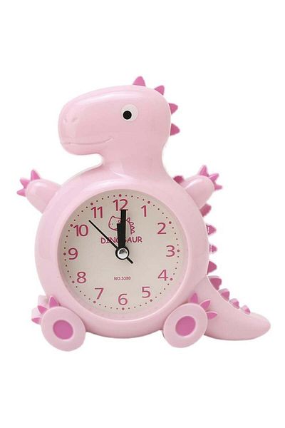 PUFO children's alarm clock, Happy Dyno model, 15 cm, pink