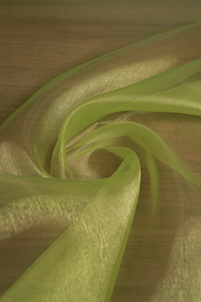 Kumaş Deposu Cam Organze Çimen Yeşili Rengi Kumaş