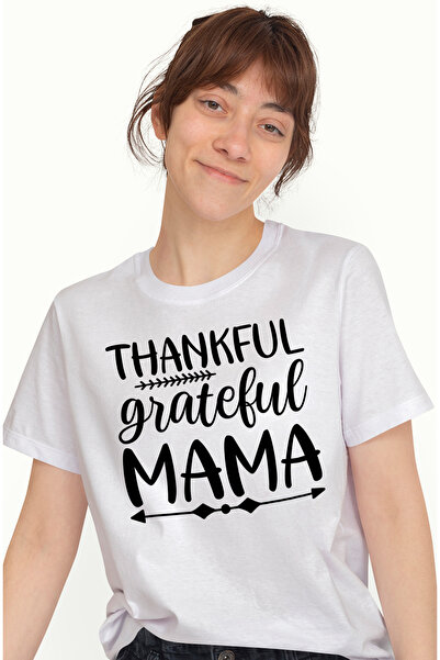 StoryGift Romania Tricou Femei cu mesajul "Thankful, grateful mama" - mama re...