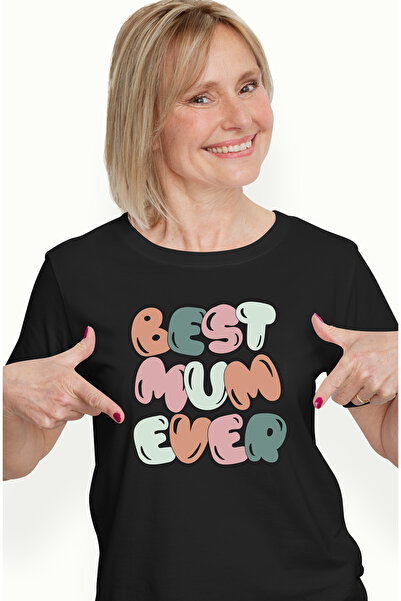 StoryGift Romania Tricou Femei Cu Text In Engleza Best Mom Ever, Familie, Cea...