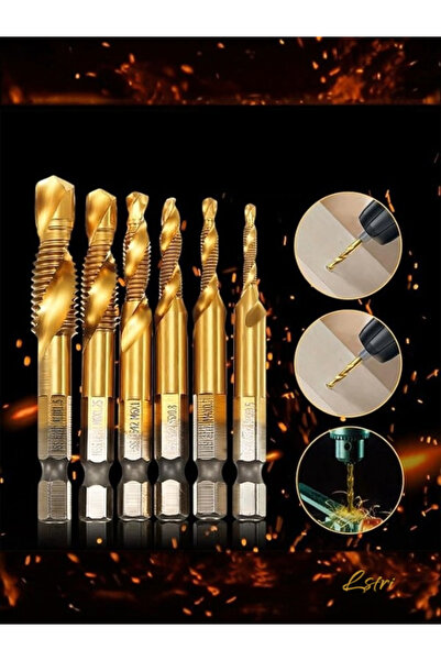 lstri 6 adet HSS metal Kılavuz Açma Civata Matkap Ucu Seti Metrik Diş Spiral ...