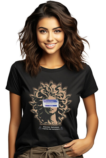 StoryGift Romania Tricou Femei femeia Medusa. Eroare calculator! corpul lipşe...