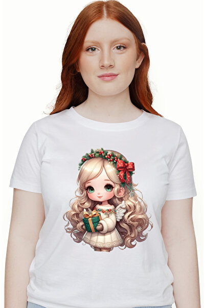 StoryGift Romania Tricou Femei cu o fetita dragalasa care tine un cadou, ilus...