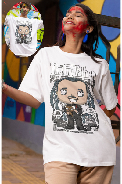 Fuddy Moda Majica sa štampanjem "Kum", unisex majica iz filma "Kum" Štampano