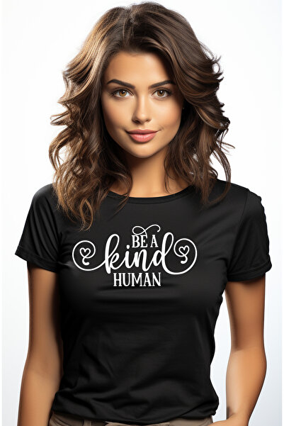 StoryGift Romania Tricou Femei cu inimioare si mesajul in engleza "Be a kind ...