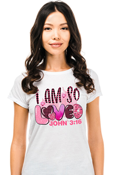 StoryGift Romania Tricou Femei cu mesajul "I am so loved - John 3:16", verset...