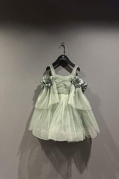 HAUSEkids 4-8 ani Milla Flowers Rochie de seara pentru fete-verde menta