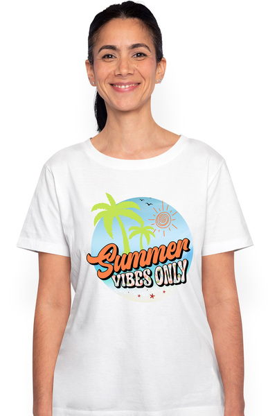 StoryGift Romania Tricou Femei cu mesajul "Summer vibes only", vara, vacanta,...