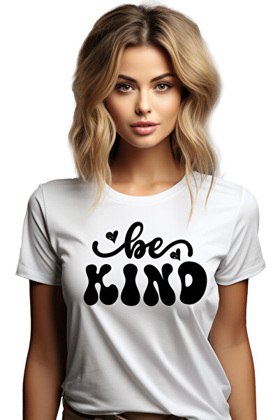 StoryGift Romania Tricou Femei cu inimioare si textul in engleza "Be kind" - ...