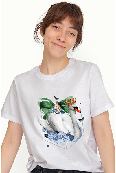 StoryGift Romania Tricou Femei Personalizata Regina Lebada, Flori, Zeita, Flu...