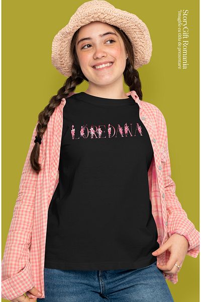 StoryGift Romania Tricou Femei Cu Numele Loredana, Floral, Colorat, Creativ, Frumos, Unicat, Cu I Blk_l