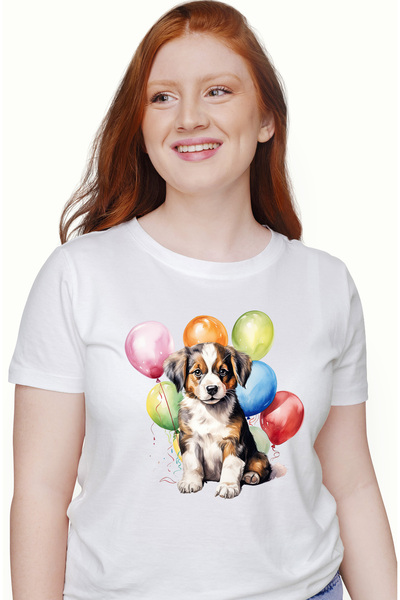 StoryGift Romania Tricou Femei cu un catel surprins, ilustratie, curiozitate,...