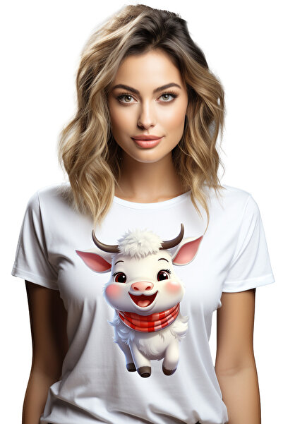 StoryGift Romania Tricou Femei cu o caprita vesela, ilustratie, animal domest...