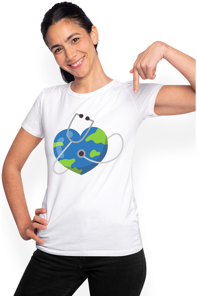 StoryGift Romania Tricou Femei Cu Planeta, Pamant, Sanatate, Doctor, Multicol...