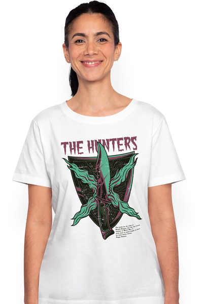 StoryGift Romania Tricou Femei Cu Text In Engleza The Hunters, Cutit Stil Bri...