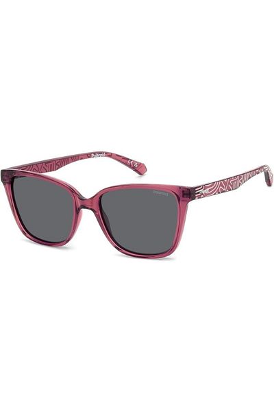 Polaroid Polarized Sunglasses for Girls Polaroid PLD 8062/S 8CQ/M9, Plastic, Red, 48 mm