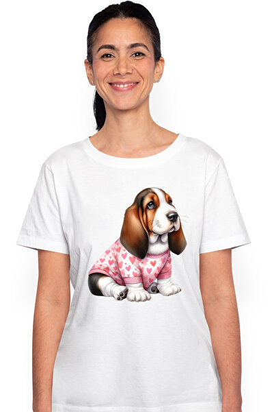 StoryGift Romania Tricou Femei cu un catel curios, timid, ilustratie, bluza c...