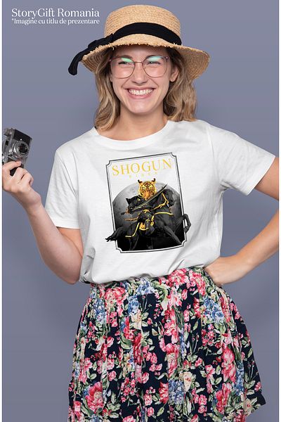 StoryGift Romania Women's T-Shirt With Message In English Shogun Rider, Rider, Tiger, Sword, Armor, Mu WHT_L,STG63428