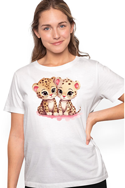 StoryGift Romania Tricou Femei cu o femela jaguar si un jaguar, ilustratie, f...