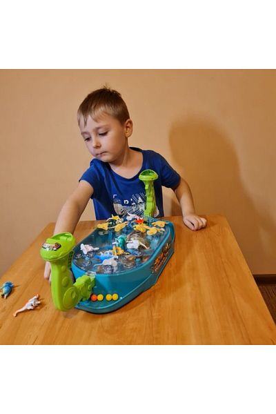 zola Joc de masa prinderea bilelor,16 dinozauri,24 de bile,cu sunete,2 jucatori,multicolor,18x49x22 cm