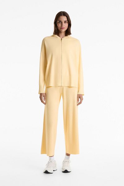 Oysho Wide-leg Rib-knit Trousers