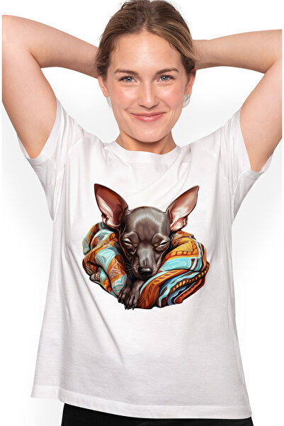 StoryGift Romania Tricou Femei cu un catel cu par scurt, ilustratie, doarme, ...