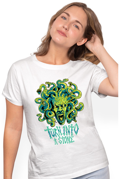 StoryGift Romania Tricou Femei Personalizata Medusa, Serpi, Cu Mesajul in Eng...