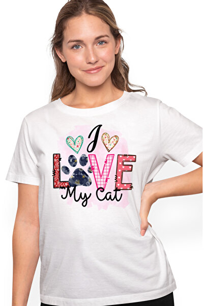StoryGift Romania Tricou Femei cu mesajul "I love my cat", imi iubesc pisica,...
