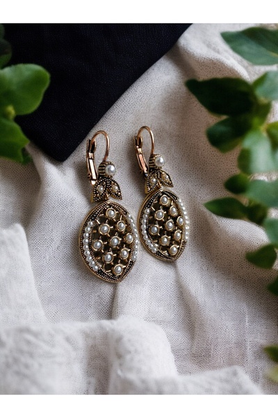 FAYRA ACCESSORIES Oval Tasarım İnci Küpe