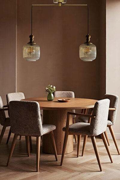 Bamyum İkili Mopa Cam Bal Rengi Metal Çubuk Avize Eskitme Tokmak Başlık Retro Sarkıt Lamba Salon Aydınlatma