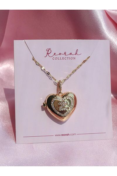 Reorah Collection Heart Letter Locket Steel Necklace-Letter Z