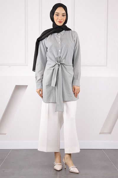 İmajButik Smoked Waist Tie Tunic