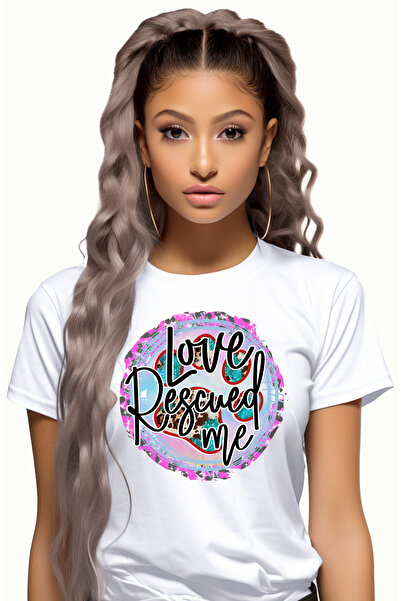 StoryGift Romania Tricou Femei cu mesajul "Love Rescued me", caine, animal de...
