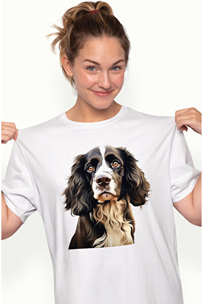 StoryGift Romania Tricou Femei cu un catel serios, ilustratie, negru, alb, oc...